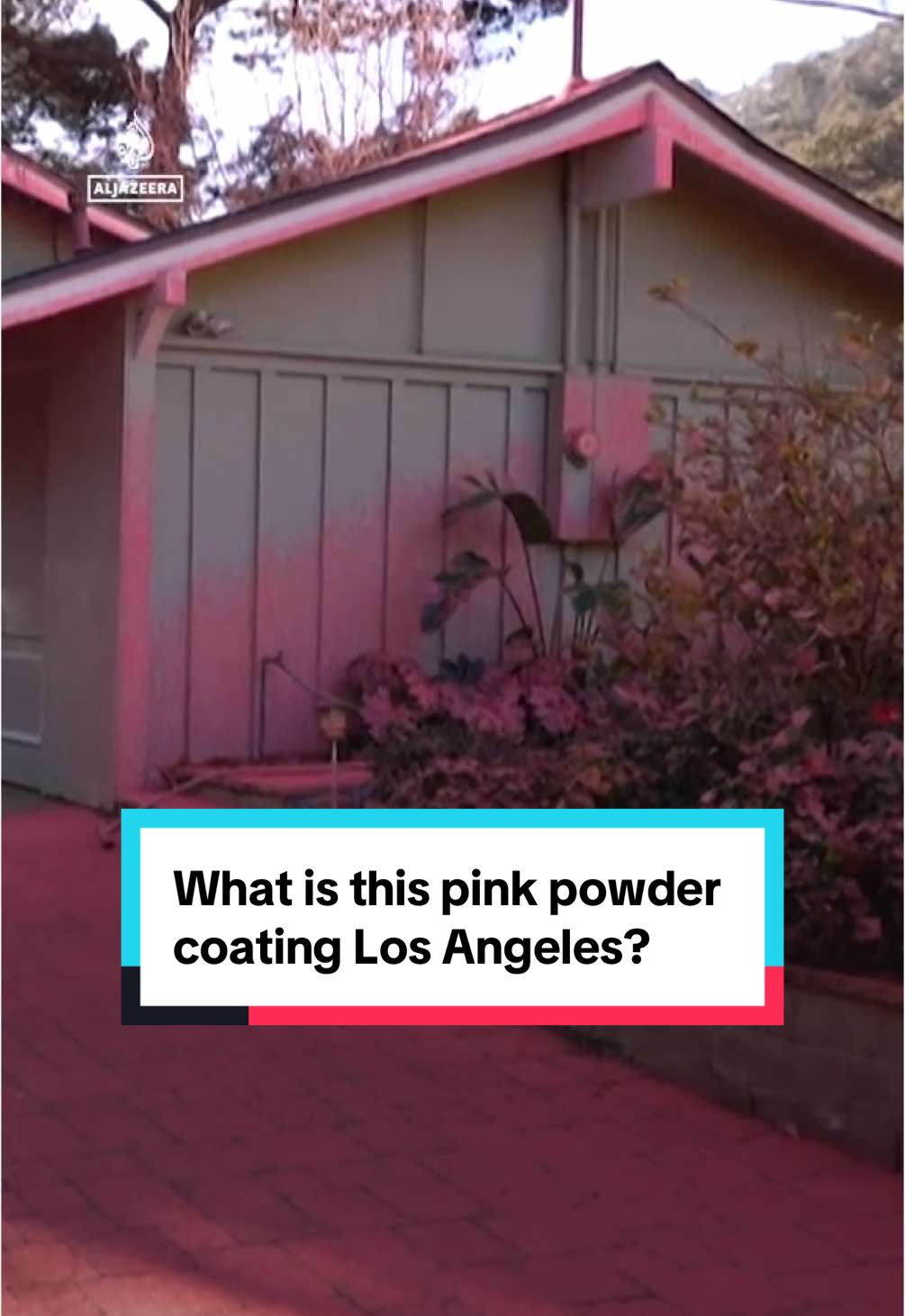 A bright pink powder has coated homes and hillsides around #LosAngeles during the devastating #wildfires. What is it? #news