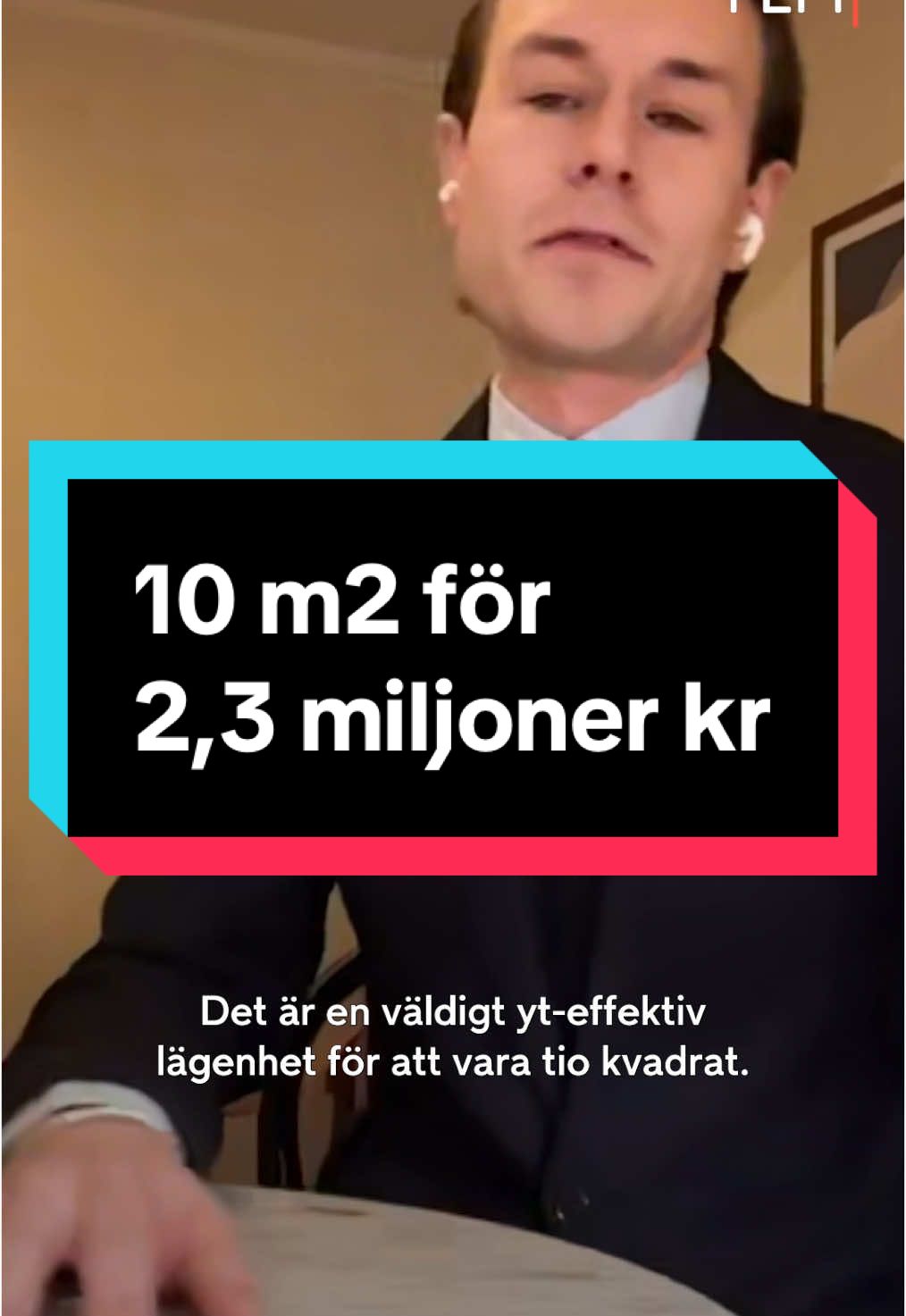 Ja här var det yt-effektivt, det får man verkligen säga! 10 hela kvadratmeter på Östermalm, och en stor saftig prislapp. Wow! #apartment #efterfem #million #smallapartment #compactliving 