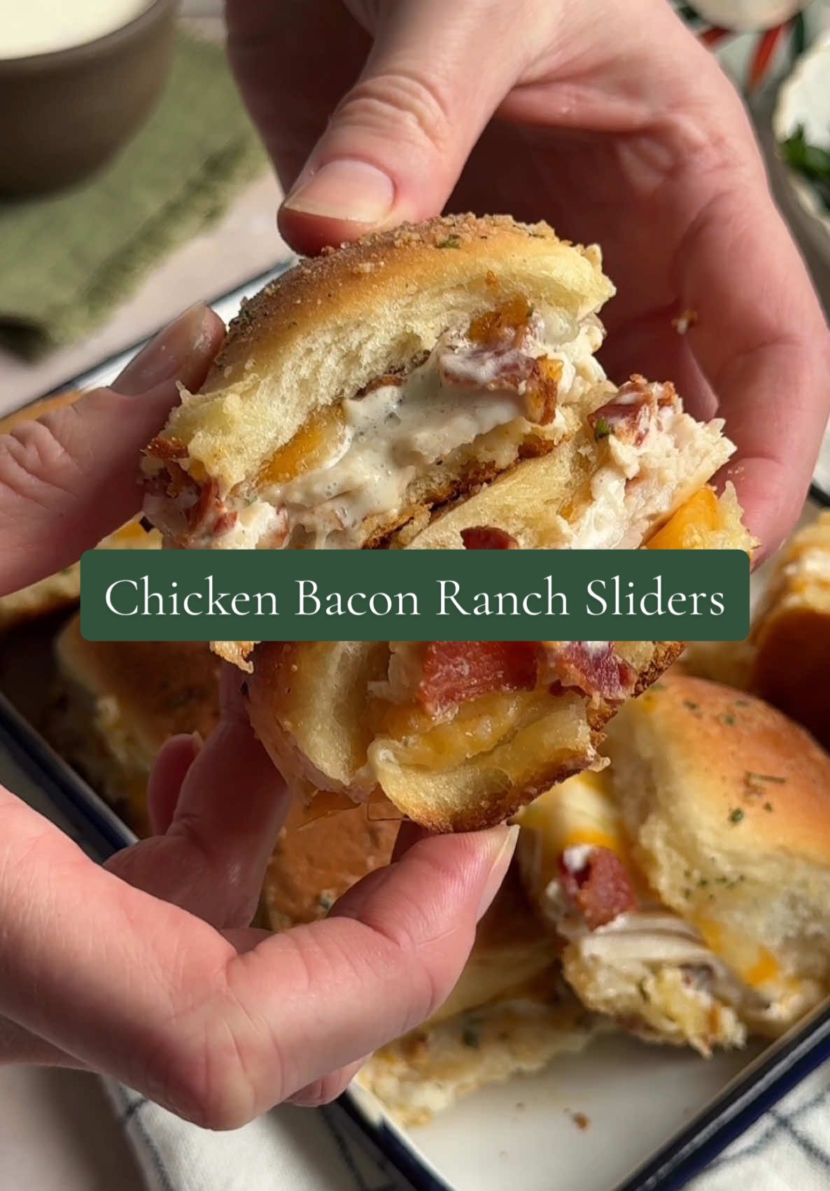 Chicken Bacon Ranch Sliders 😋 From a game day app to everyday favorite, these sliders are packed with bold flavor and made with ease, thanks to Simply Organic® Ranch Dip Mix!  With our organic essentials, you’ll be ready for every occasion 2025 has in store. Save the RECIPE below. 👇 6 Tbsp. butter, melted 1 packet Simply Organic® Ranch Dip Mix, divided 1 cup sour cream 12 Hawaiian slider buns, sliced into tops and bottoms 1 lb. sliced chicken deli meat 1/2 lb. bacon, diced and cooked until crispy 10 slices Colby Jack cheese Preheat oven to 350 degrees and lightly oil a 9-x-13-inch baking pan. In a small bowl, whisk together butter and half of the ranch dip mix. In a separate bowl, add sour cream and remaining ranch dip mix, and whisk to combine. Place bottom halves of Hawaiian buns in oiled baking pan. Brush liberally with ranch butter, reserving some for tops. Layer half of the cheese slices on top, then the chicken. Spoon about ¼ cup sour cream ranch mixture over chicken, then top with bacon. Top with remaining cheese slices, then place tops of buns over cheese. Reserve remaining sour cream ranch mixture for dipping. Brush slider tops with more ranch butter. Cover with aluminum foil, place in oven and bake for 10 minutes. Remove foil and bake for another 10 minutes, until tops are golden brown and cheese is melty.