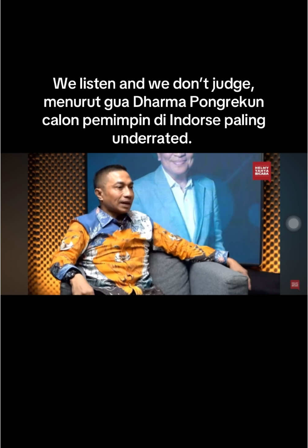 sayang sekali orang ini selalu dianggap kontroversial & konspirasi, huft. #DharmaPongrekun 