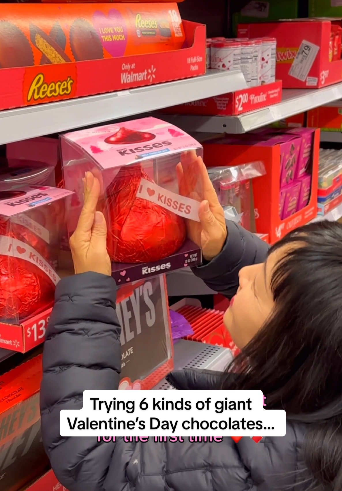 Trying 6 kinds of giant Valentines Day chocolates, which one would you eat? #food #eating #chocolate #candy #hershey #reeses #asmr #cake #cookie #nutella #oreo