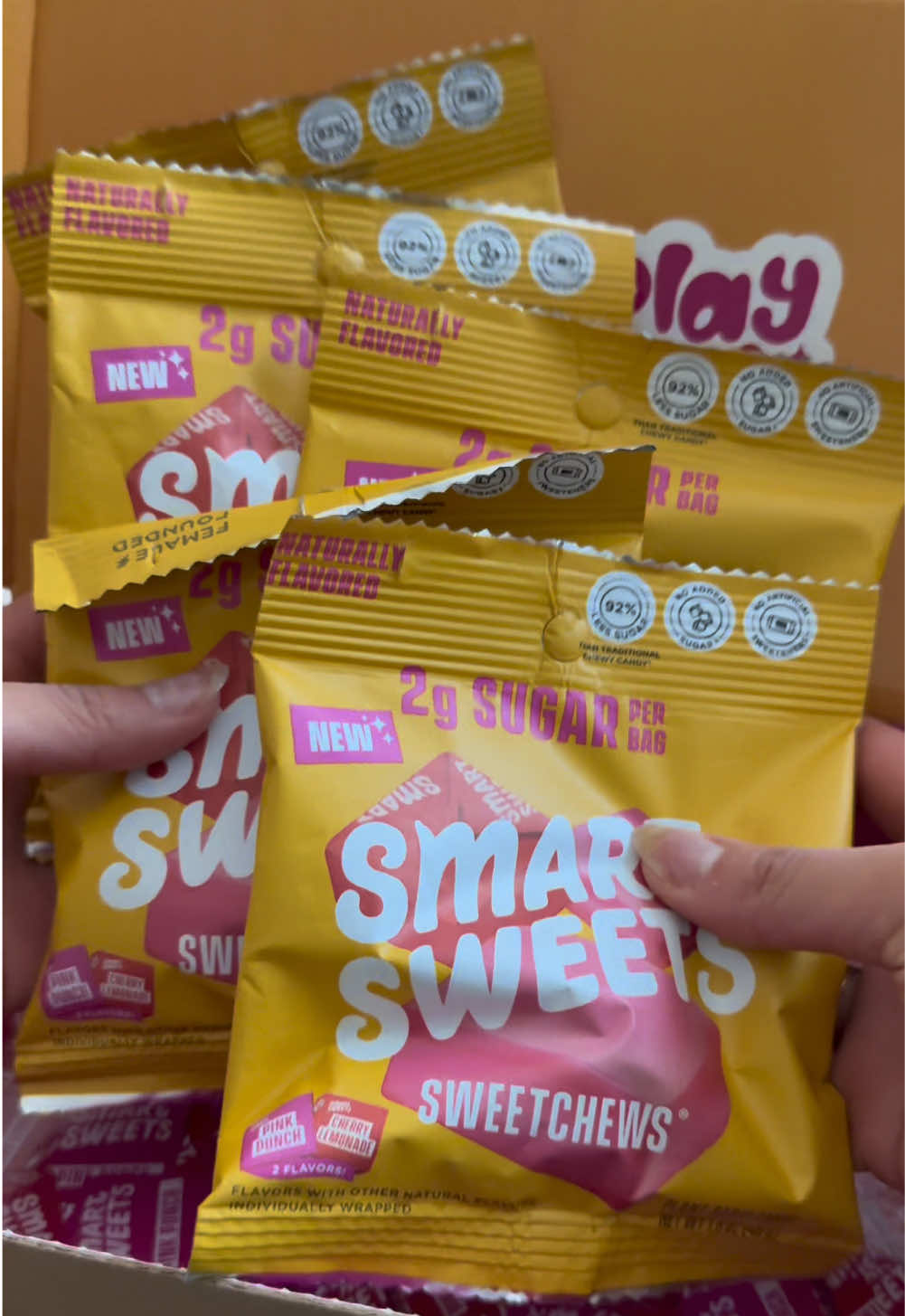 asmr unbox new @SmartSweets treats with me! I can’t decide which flavor I like more, pink punch or cherry lemonade 🍬#smartsweets #smartsweetspartner 