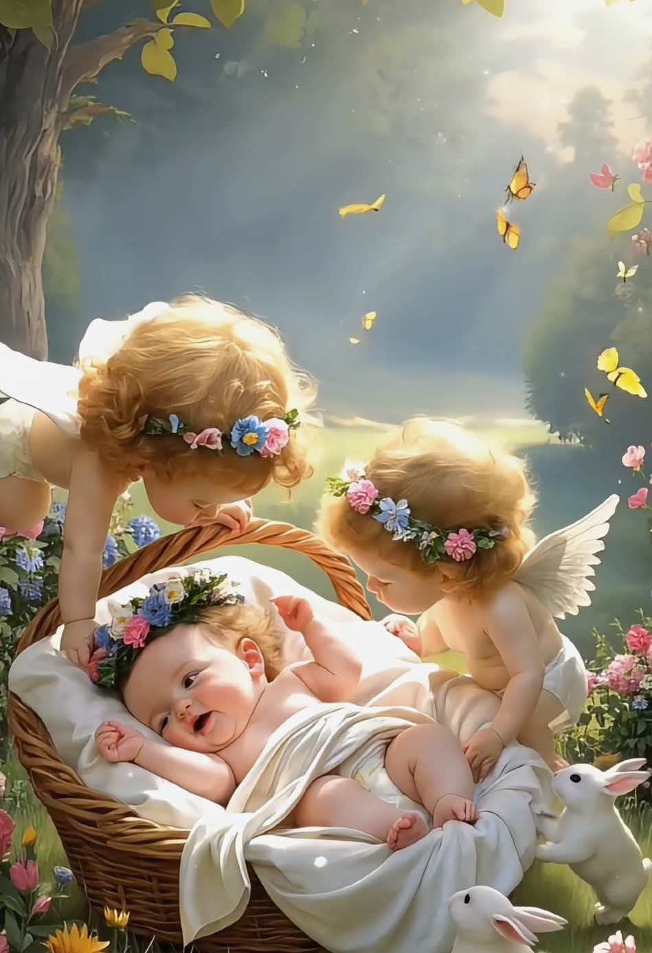 #visualart #angel #baby #cute #flowers 