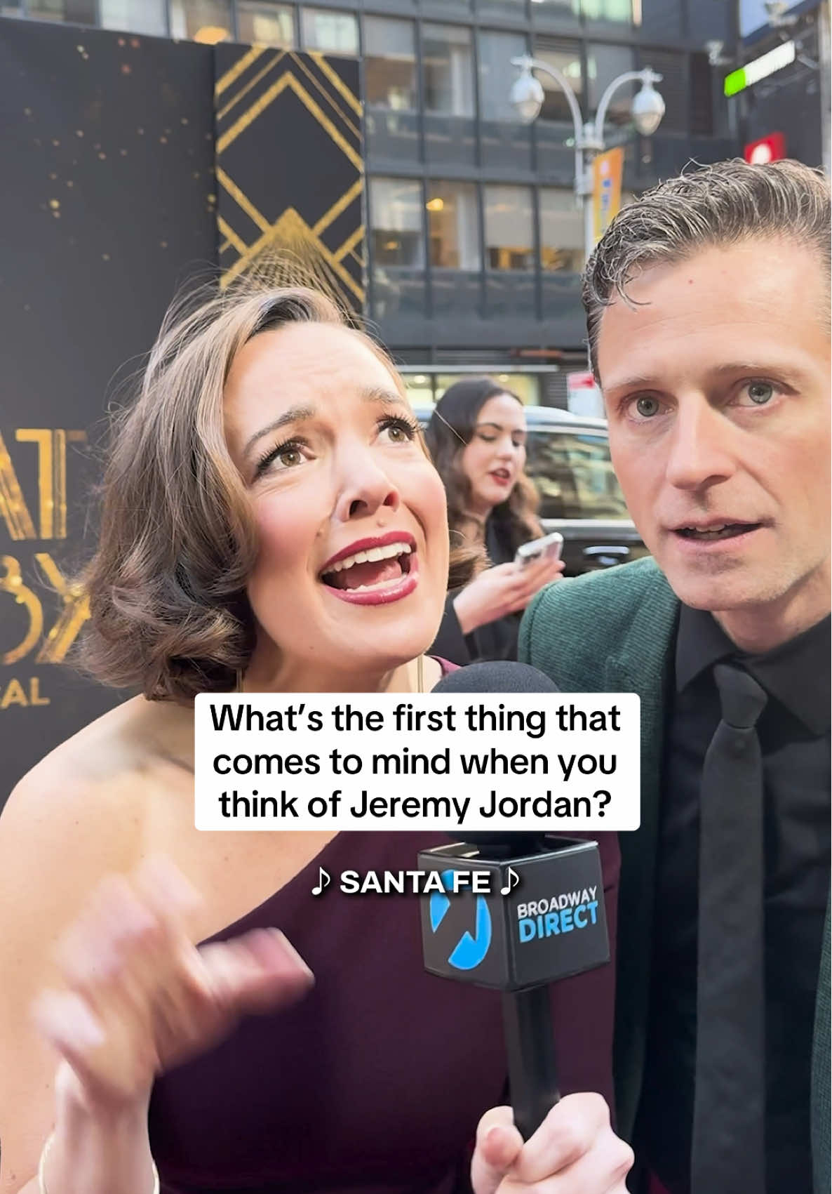 In honor of Jeremy Jordan’s final week in @The Great Gatsby Musical, we’re rewinding to opening night where we ask his costars and other guests to share the first thing that comes to mind when they think of Jeremy Jordan. Catch him this spring in @Lincoln Center Theater’s production of Floyd Collins! #JeremyJordan #TheGreatGatsby #Broadway #Newsies #SantaFe #Smash #TheatreKid