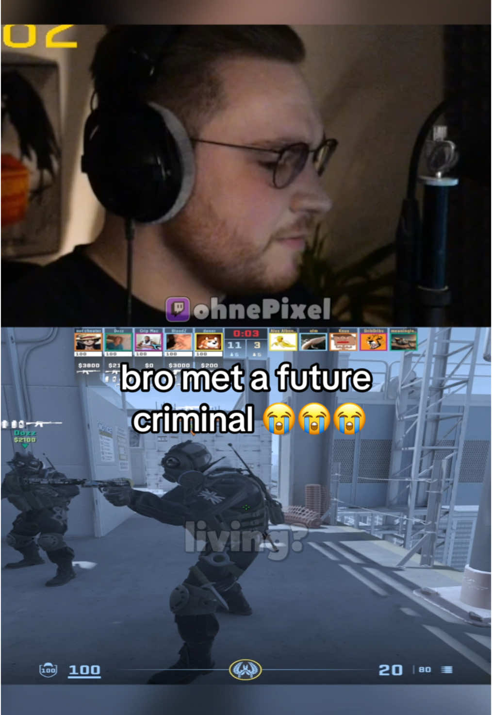 ohne was a bit concerned 💀 #ohnepixel #ohnepixelclips #ohne #csgo #csgomoments #csgofunny #csgoclips #crime #twitch #fyp 