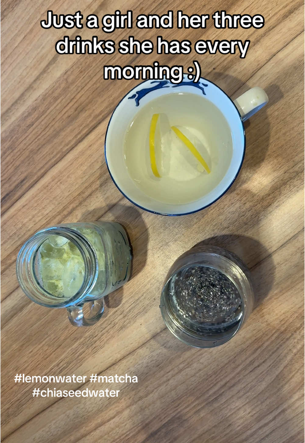 I can’t function without it every morning #chiaseedwater #lemonwater #matcha #aesthetic #fyp