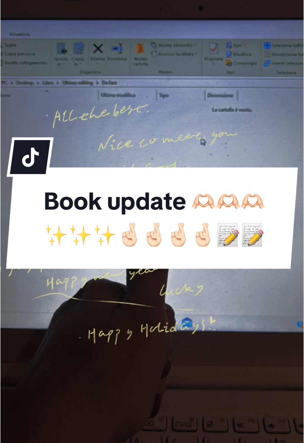 The edits are done, the story is polished, and my heart is full. Next stop: publication dreams! ✨ #FinishedEditing #amwriting #BookTokWriters #authorsoftiktok #authorlife #WritingCommunity #AuthorJourney#EditingMilestone #EditingComplete #WriterJourney #BookEditing #AuthorJourney #WriterLife #FinishedEditing #BookTokWriters #EditingComplete #AmEditing #WritersOfTikTok #FantasyAuthor #MysteryAuthor #HistoricalFiction #WritingCommunity #FinallyDone #BookMilestone #WriterAchievement #EditComplete #scrittoriemergenti #scrittoriditiktok #scrittoreitaliano #BookTok #editing #book #publisher #publishing #booklover #AuthorLife #readersoftiktok #editor #caseeditrici #fyp #perte 