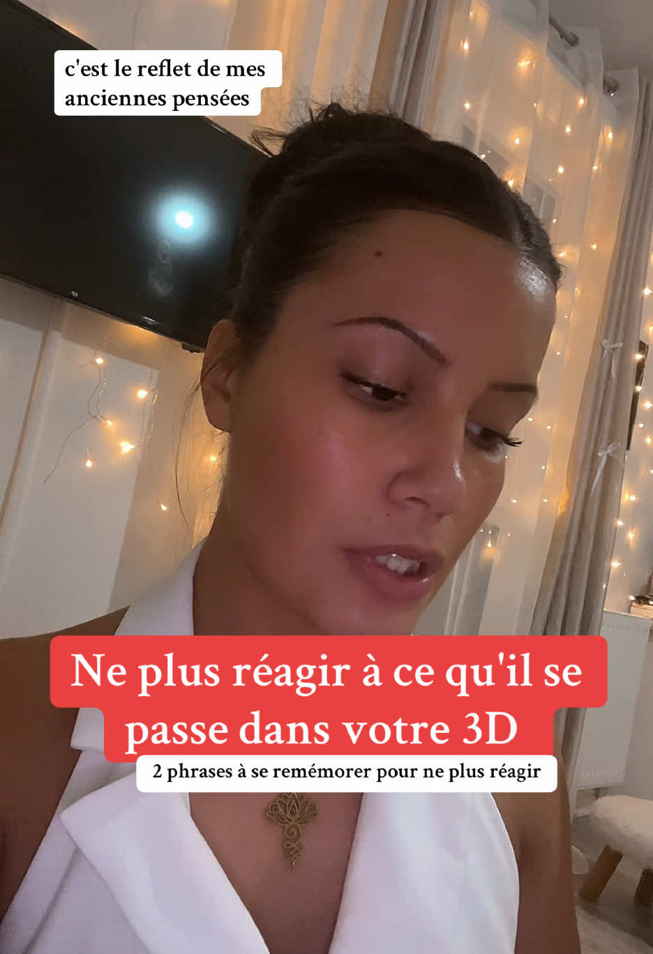 Ne réagissez plus à ce qu'il se passe dans la 3D qui n'est pas en faveur avec vos désir car 1 réagir c'est recréer donc en réagissant mentalement aux mauvaises choses qui se passent dans la 3D vous allez simplement retourner dans l'ancienne histoire/ l'ancien schéma de pensée et donc recréer encore et encore ce que vous ne voulez pas vivre et 2 la création est déjà fini 