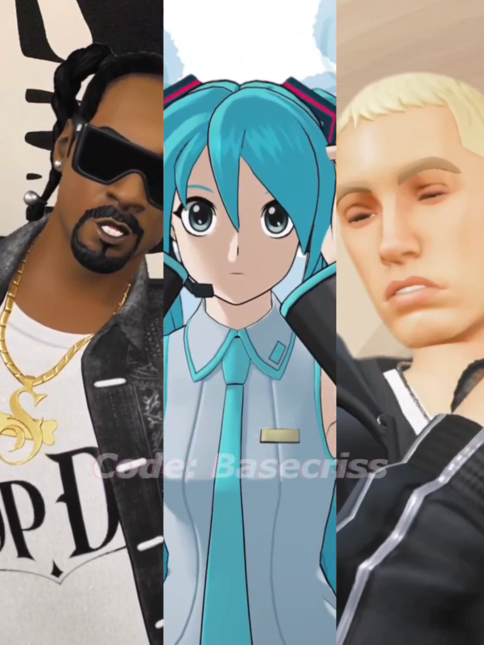 Miku, Snoop Dogg y Eminem best trio #fortnite #miku #skins #humor #Meme #basecriss #snoopdogg #mikuskin #srtanadu 