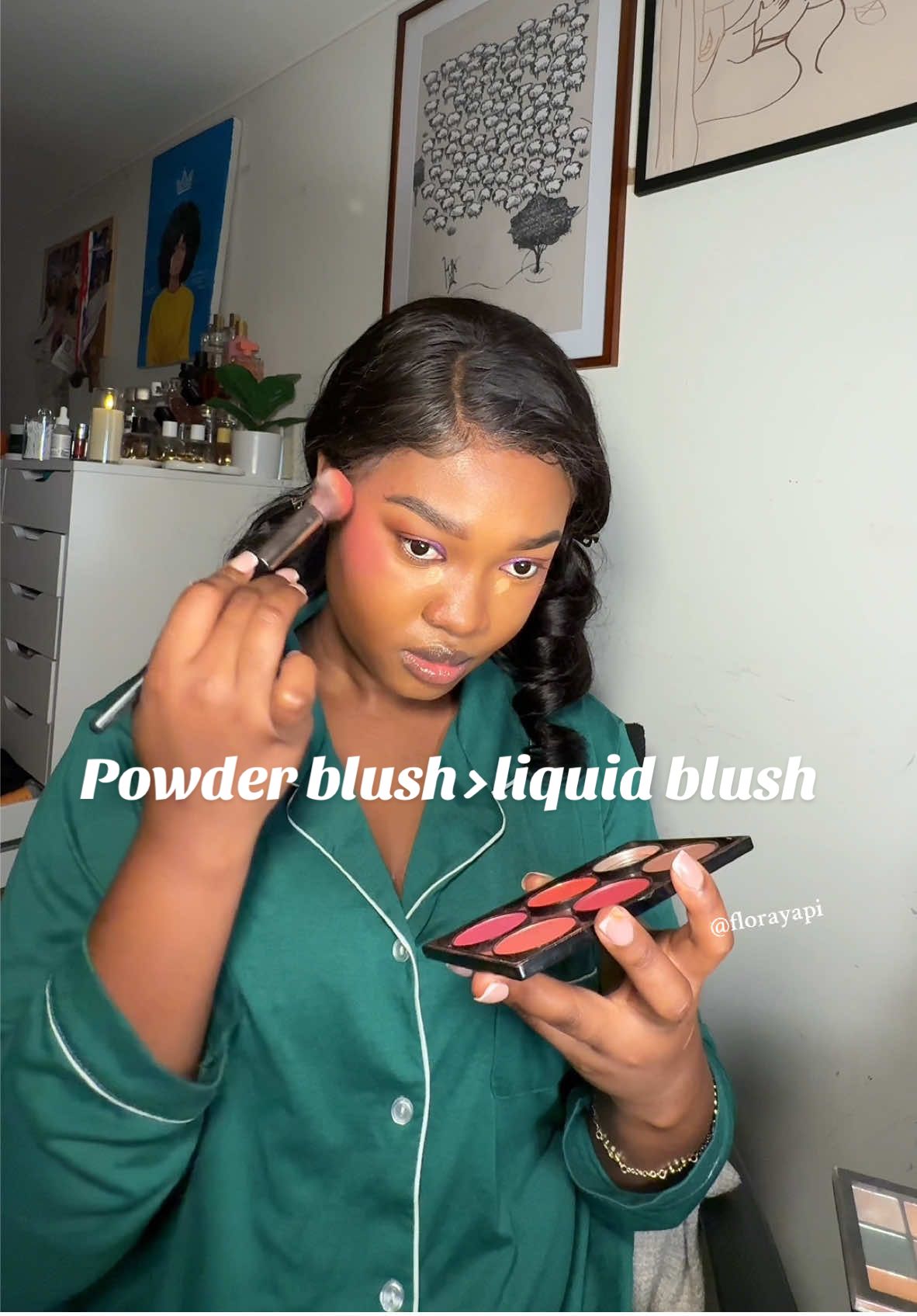 Unpopular opinion: a liquid blush is unecessary for an everyday look. Powder blush all day. Using @maccosmetics blush and a random one fron tj maxx #pinkblush #blush #blushtutorial #makeupreview #blushcombo #makeuplovers 