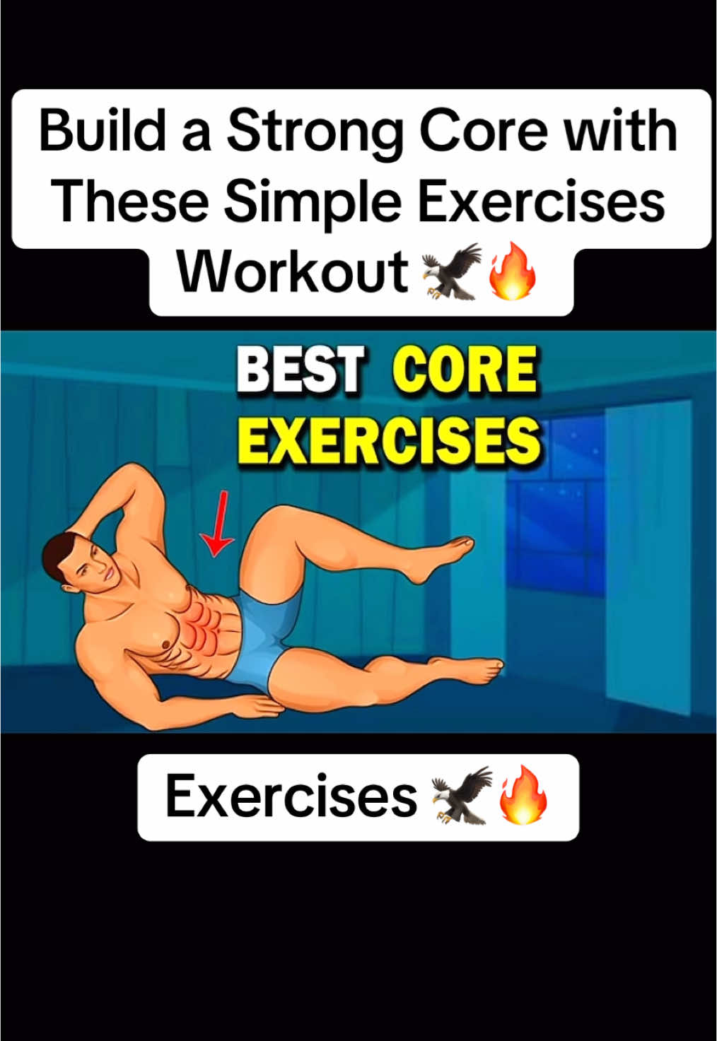 Build a Strong Core with These Simple Exercises Workout 🦅🔥 #workout #Fitness #musculation #workoutvideo #sixpackabs #abs #exercises #muscle 