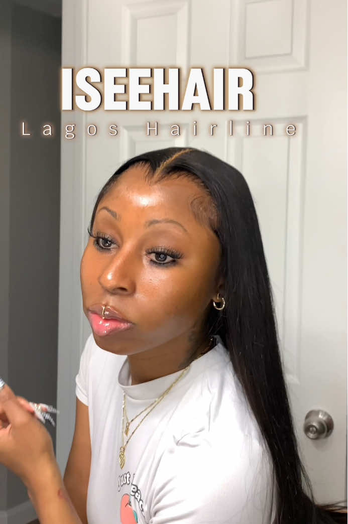 Ngl this the cleanest middle part I’ve eva did!  Hair:@ISEEHAIR 🩷 Forgive my voice I’m sick🤒  #iseehairbeauty #widowspeak #lagoshair #lagoshairline #gluelesswig #layer