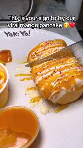 Viral mango pancake  #mangomood #mangolover #mangopancake #yakiya #dessert #desserttiktok 