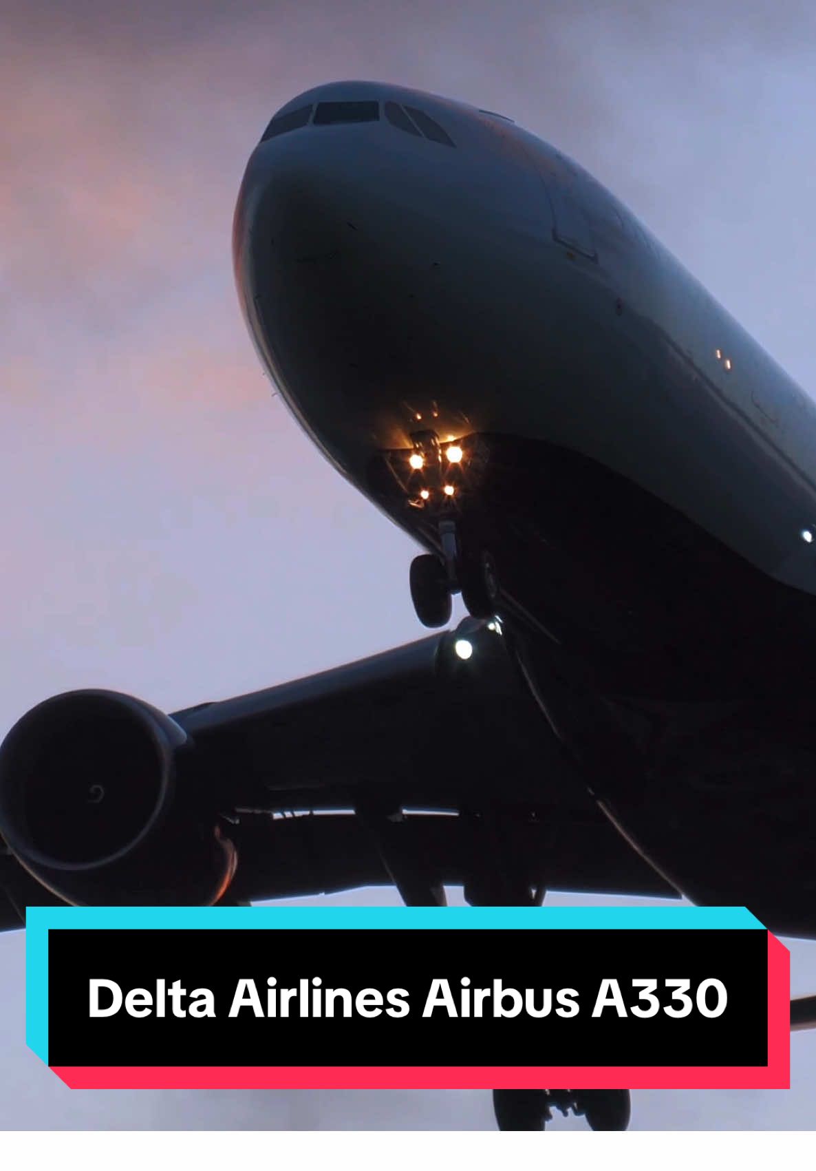 Delta Airlines Airbus A330 landing at sunrise! 🤩✈️🔥 #airbus #airbusa330 #aviation #airplane #planespotting #landing #airport #heathrow