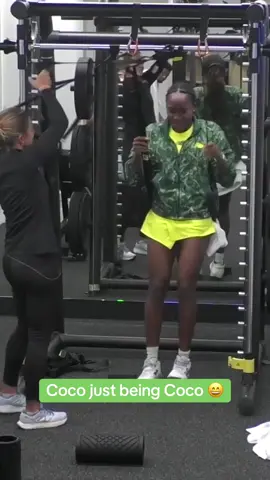 Coco Gauff is enjoying her time at the #AustralianOpen 😅 #tennis #fun