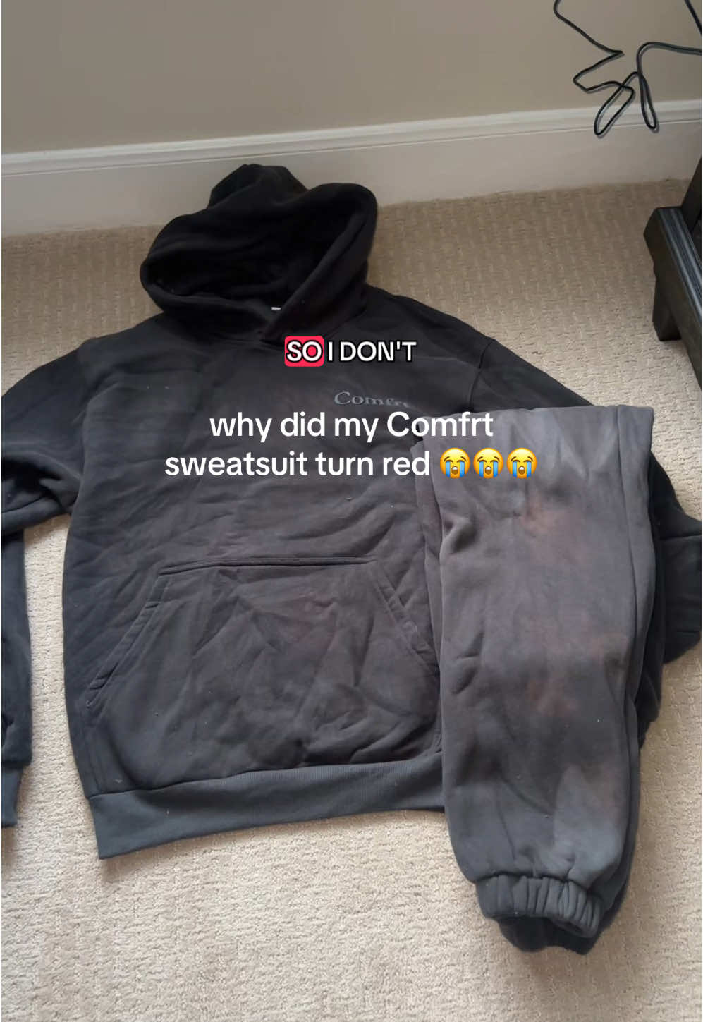 Is it ruined!? It was soooo cute too 😭 #comfrt #comfrtclothing #fyp #stainremoval #laundrytok 