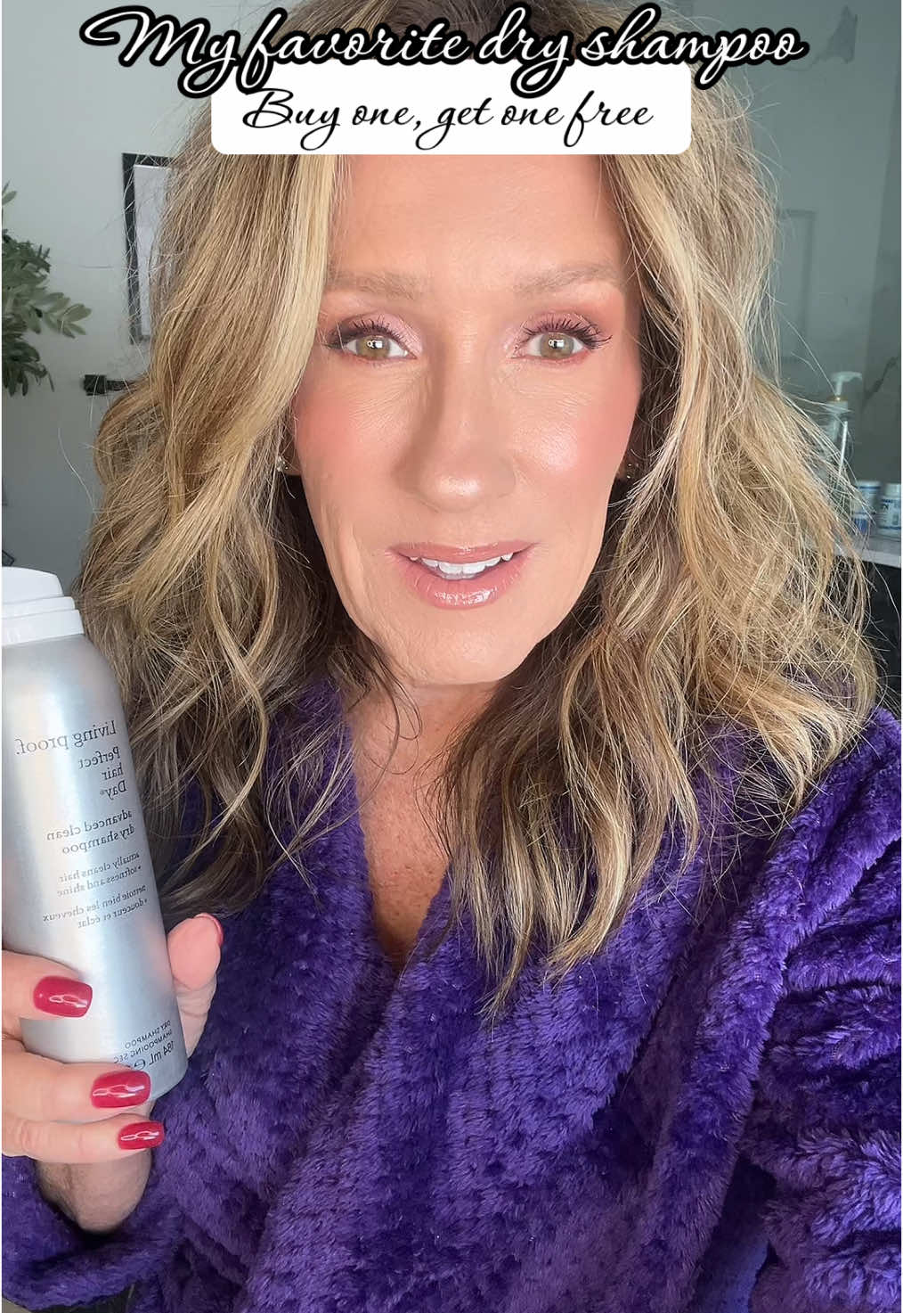 We all know it’s not good to wash your hair every day, so when you to stretch out washes, you need to try the Perfect Hair Day Dry Shampoo from @Living Proof, Inc. ✨ I have used this for years! It smells good, gives your hair volume and texture and actually cleans your hair. Don’t miss this amazing deal! #hairover50 #livingproof #dryshampoo 