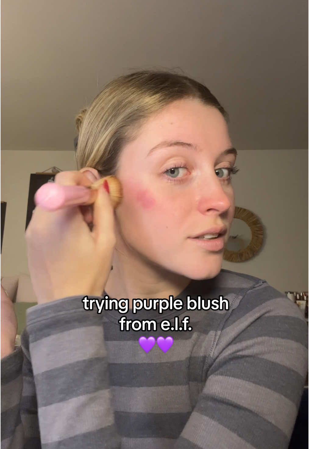 trying @elfcosmetics new lilac blush!! #elfcosmetics #elfmakeup #elfcamoliquidblush #elfcamoblush #purpleblush #purpleblushtrend #purplemakeup #purplemakeuplook #boldfacelilac #boldfacelilacblush #elfblush 