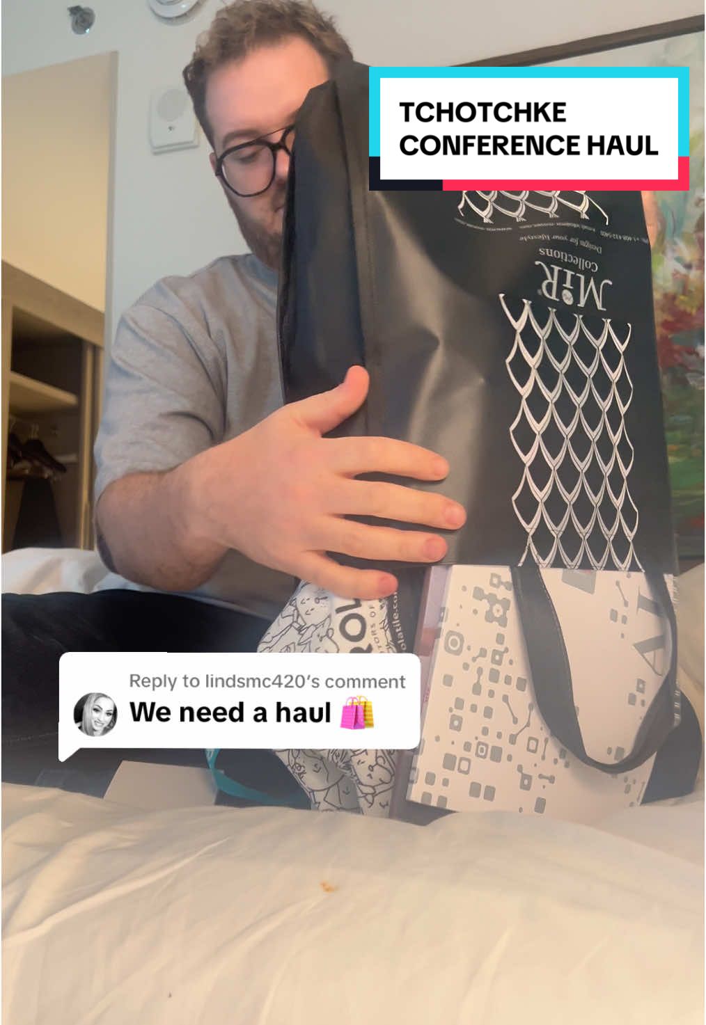 Replying to @lindsmc420 JUST WOKE UP TCHOTCHKE BAG HAUL! #haul #conferencehaul #whatsinmybag #asmr #asmrsounds 