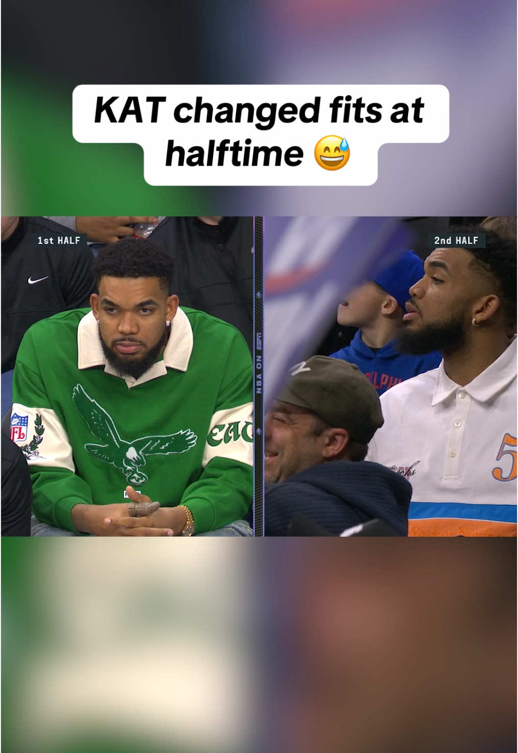 KAT heard the noise 😂 #NBA #basketball #sports #nfl #eagles #knicks #newyork 