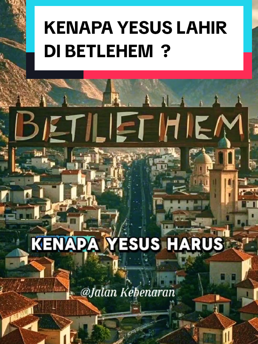 Kenapa Yesus Harus Lahir di Betlehem ?. Pernah bertanya-tanya, kenapa Yesus harus lahir di Betlehem?. Apa ada alasan khusus, atau hanya kebetulan saja?. Yuk, kita bahas jawabannya dalam 90 detik ini. Betlehem bukan sekadar kota kecil tanpa arti. Faktanya, kelahiran Yesus di Betlehem sudah dinubuatkan ribuan tahun sebelumnya dalam Mikha 5 ayat 2, 'Tetapi engkau, hai Betlehem Efrata, dari padamu akan bangkit bagi-Ku, seorang yang akan memerintah Israel.' Ini adalah bukti bahwa kelahiran Yesus, adalah bagian dari rencana besar Al lah, bukan kebetulan. Kenapa Betlehem?. Pertama, Betlehem dikenal sebagai 'Kota Daud,' dan Yesus adalah keturunan Daud, yang dijanjikan akan memerintah sebagai Raja selama-lamanya. Kedua, Betlehem memiliki makna mendalam, kata ini berarti 'Rumah Roti,' dan Yesus sendiri adalah Roti Hidup, yang memberikan kehidupan kekal bagi dunia. Yang lebih luar biasa, meskipun Maria dan Yusuf tinggal di Nazaret, Al lah mengatur semua hal melalui sensus Kaisar Augustus, sehingga mereka harus pergi ke Betlehem, tepat pada waktu Yesus lahir. Ini menunjukkan bahwa tidak ada satu pun, detail dalam rencana Al lah yang luput dari kendali-Nya. Yesus lahir di Betlehem untuk menggenapi nubuatan, menunjukkan ke-Mesias-an-Nya, dan menyatakan bahwa, Dia adalah Roti Hidup, yang datang untuk menyelamatkan manusia. Mengagumkan, bukan?, Tulis di kolom komentar: 'Yesus lahir untuk menyelamatkanku!'. Jangan lupa Follow akun ini, Like video ini, dan mari belajar lebih banyak di 'Jalan Kebenaran!', Tuhan Yesus memberkati. #jalankebenaran77 #firman #firmantuhan #rohani_kristen #ai #capcut #capcut_edit 