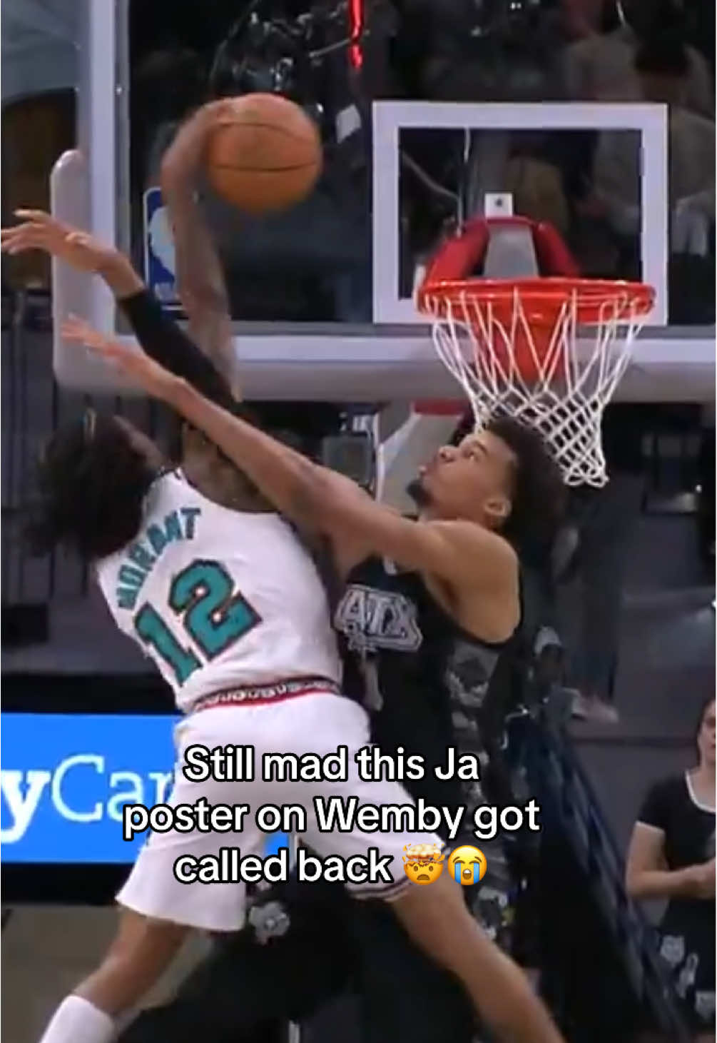 One of the best dunks you will ever see in the NBA 🔥 #NBA #basketball #jamorant #wemby #victorwembanyama #dunk #viral #fyp 