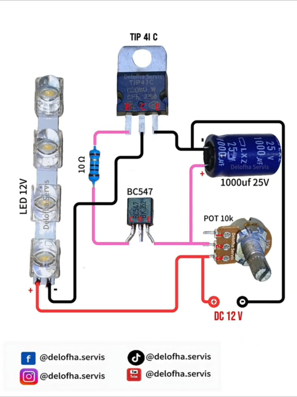 A simple LED flasher circuit that can be adjusted  #ledflasher #led #circuito #circuit #scheme #light #lighting #fyp #tittokmyanmar #tiktok #viral #nightlight #light #project #electrician #goodidea #simpleproject #electric 