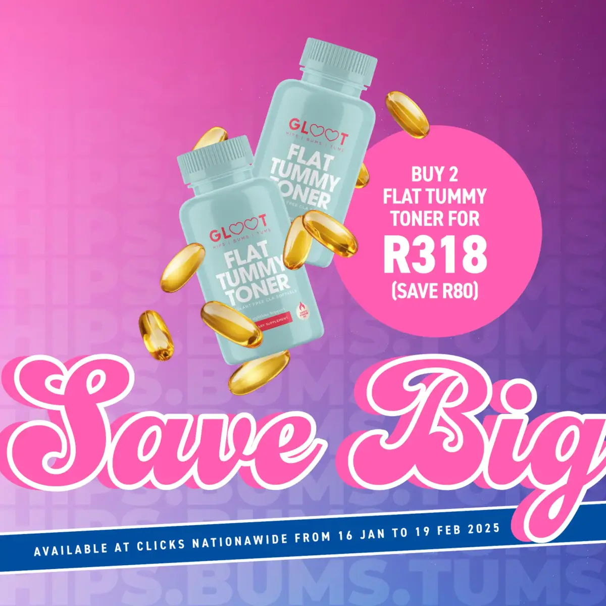 Turn your Januworry into a Januwin with Gloot! ✨ We've teamed up with @clicksza  to bring you a sweet deal: Buy 2 Flat Tummy Toners for just R318 (you save R80)! 😍 Hurry, while stocks last! #Gloot #FlatTummyToner #JanuarySpecial #Januwin #GlootGirls #ClickAndSave