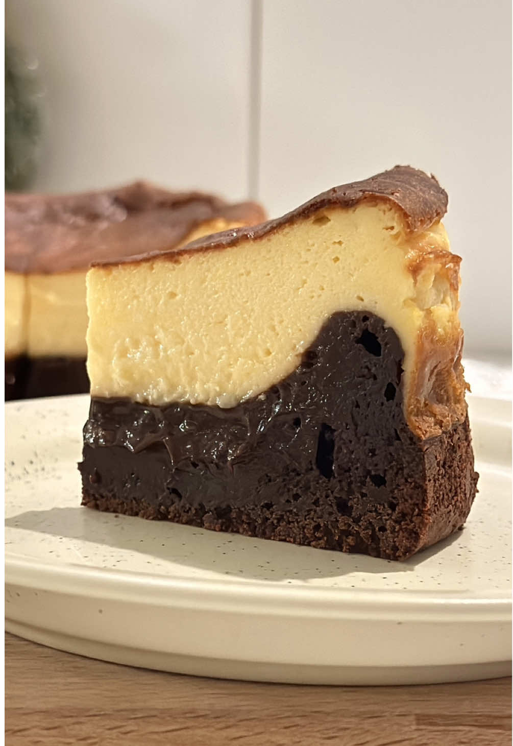 @🌀 님에게 회신 브라우니 바스크 치즈케이크 레시피 🧀🍫🤍 Brownie Basque Cheesecake Recipe