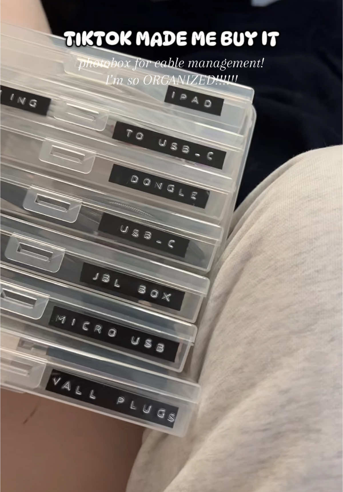 TikTok made me buy it — photo boxes for organizing cables. Junk drawer who????? I don’t know her  #organizedhome #organized #LifeHack #tiktokmademebuyit 
