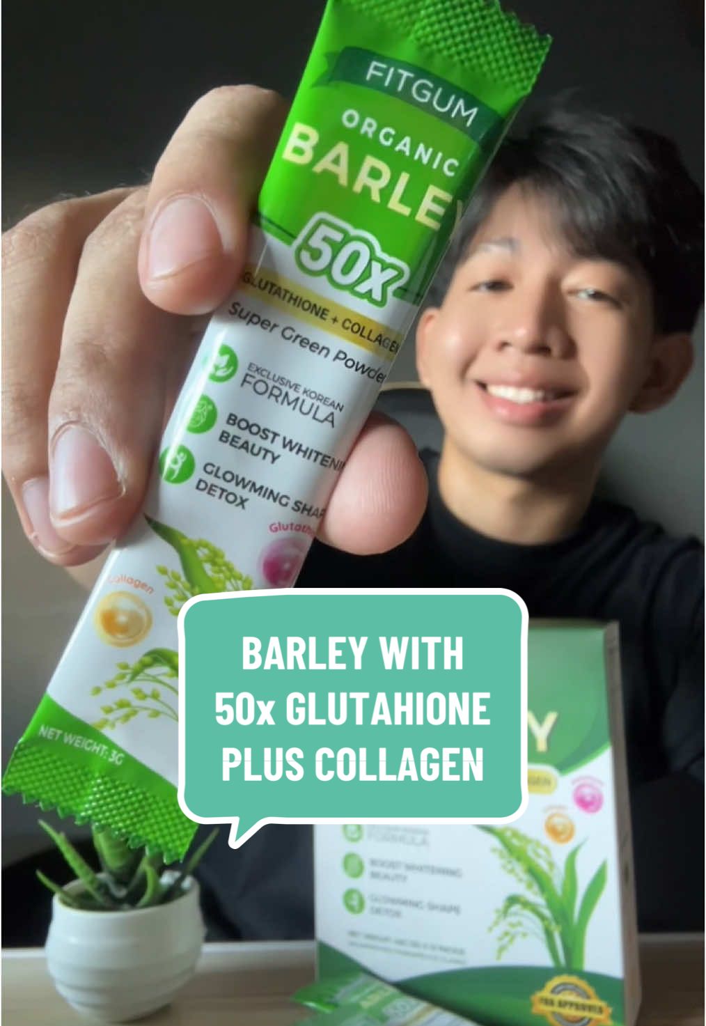 Must try this Fitgum Organic Barley with 50x glutathione and collagen. mix mo lang sa daily drinks mo