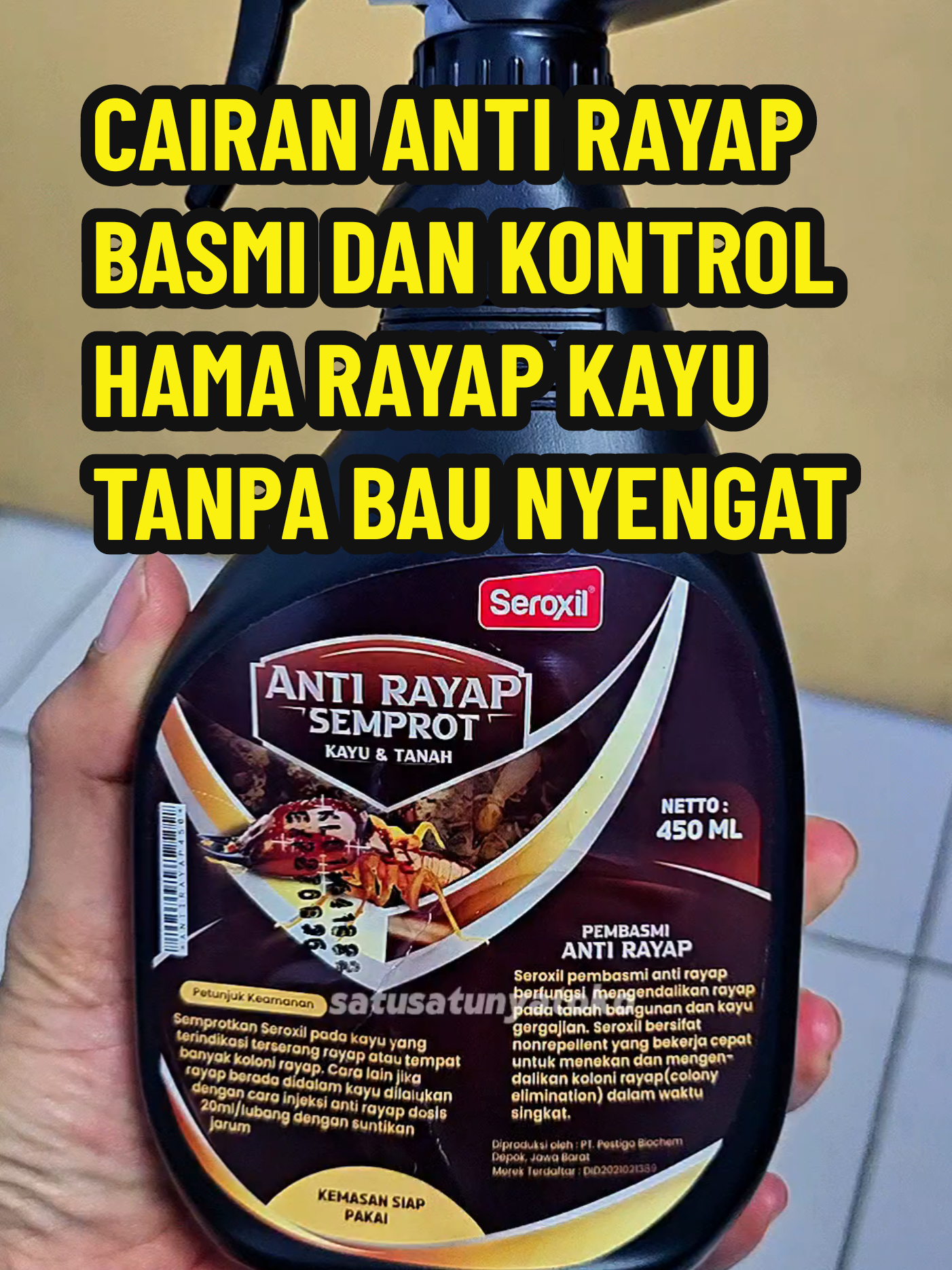 SEROXIL rekomendasi anti rayap semprot ampuh, pembasmi dan mengontrol rayap di rumah, di kantor, di proyek untuk kayu dan tanah. #rayap #antirayap #pembasmirayap #obatrayap #rayapkayu #antirayapampuh #megaguncang #wibgajian #gilagilajualan #cuantanpabatas 