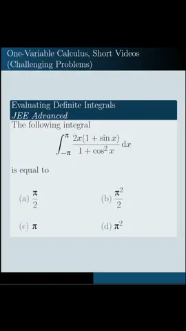 Challenging Problems, Evaluating Definite Integrals #mathematics #matte #maths #math #physics #calculus #integration #jee #jeeadvaced #jeemain