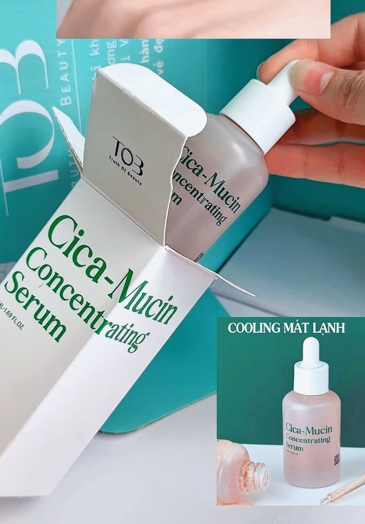 Chăm sóc làn da cùng serum CICA MUCIN nhà TOB #tobtruthofbeauty #tiktok 