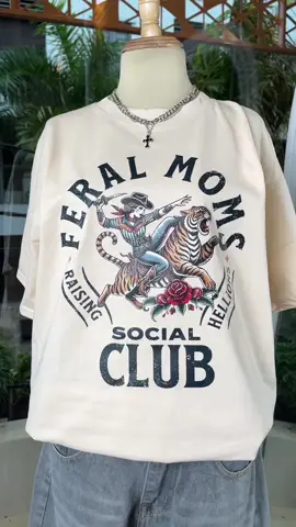 Feral Moms Social Club Shirt! 😎🫶 #feral #feralmom #socialclub #giftformom #trendymom #feralwife #vintageshirts #feralmama 