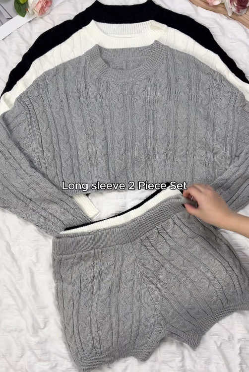 Can't resist this cozy and soft knit 2-piece set 🥰🥰🥰#allaesthetic#falloutfits#falloutfitinspo#fyp#sweaterweather#matchingset#outfitinspiration#ootdinspo#newyear#newyearfashion#women  #Knittedsweater #Knitted #2piece #Set #OOTD