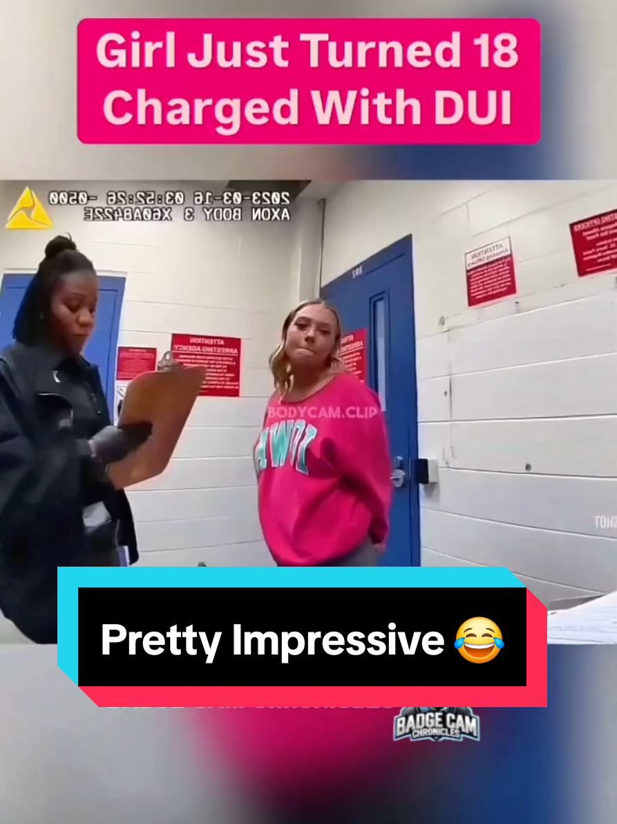 Follow us on Youtube  @BadgeCamChronicles  Girl Just Turned 18 Charged With DUI #girls #cops #tiktokban #youtube #fyp 
