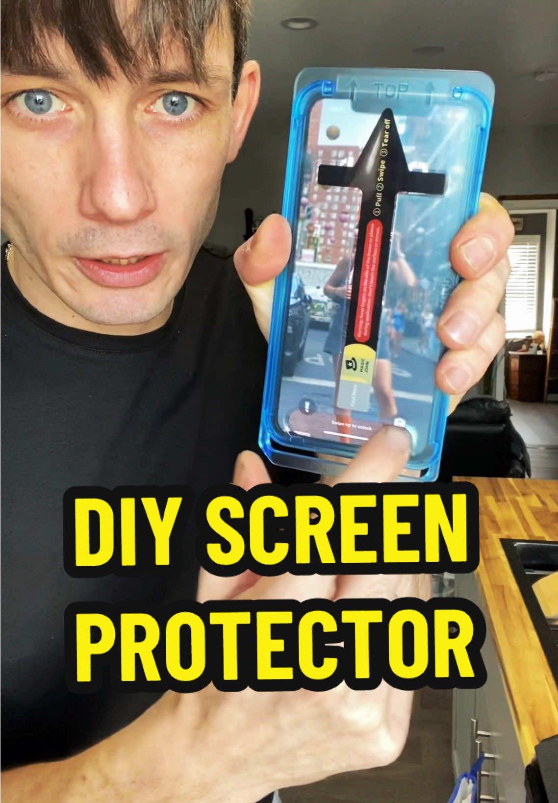 Do not buy this screen protector unless you want to keep your phone safe ! 🔨📲#magicjohnscreenprotector #screenprotector #iphone #iphone16promax #tiktokmademebuyit 