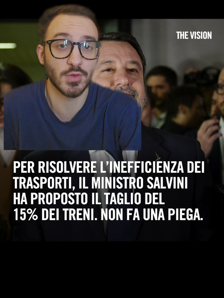 La proposta di Salvini sul miglioramento dei trasporti ed efficienza: togliere il 15% dei treni #treno #salvini #trasporti #virale 