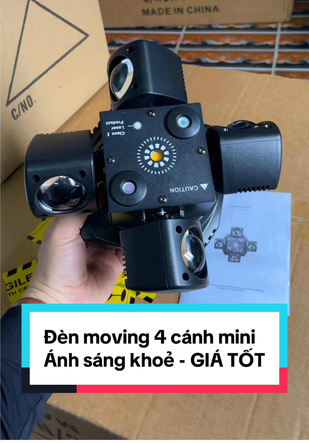 Đèn moving 4 cánh mini nhỏ gọn tiện lợi phù hợp cho không gian phòng vừa và nhỏ, tiệc tùng vui chơi tại nhà! #densankhau #denkaraoke #denbayphong #denmoving #miax 