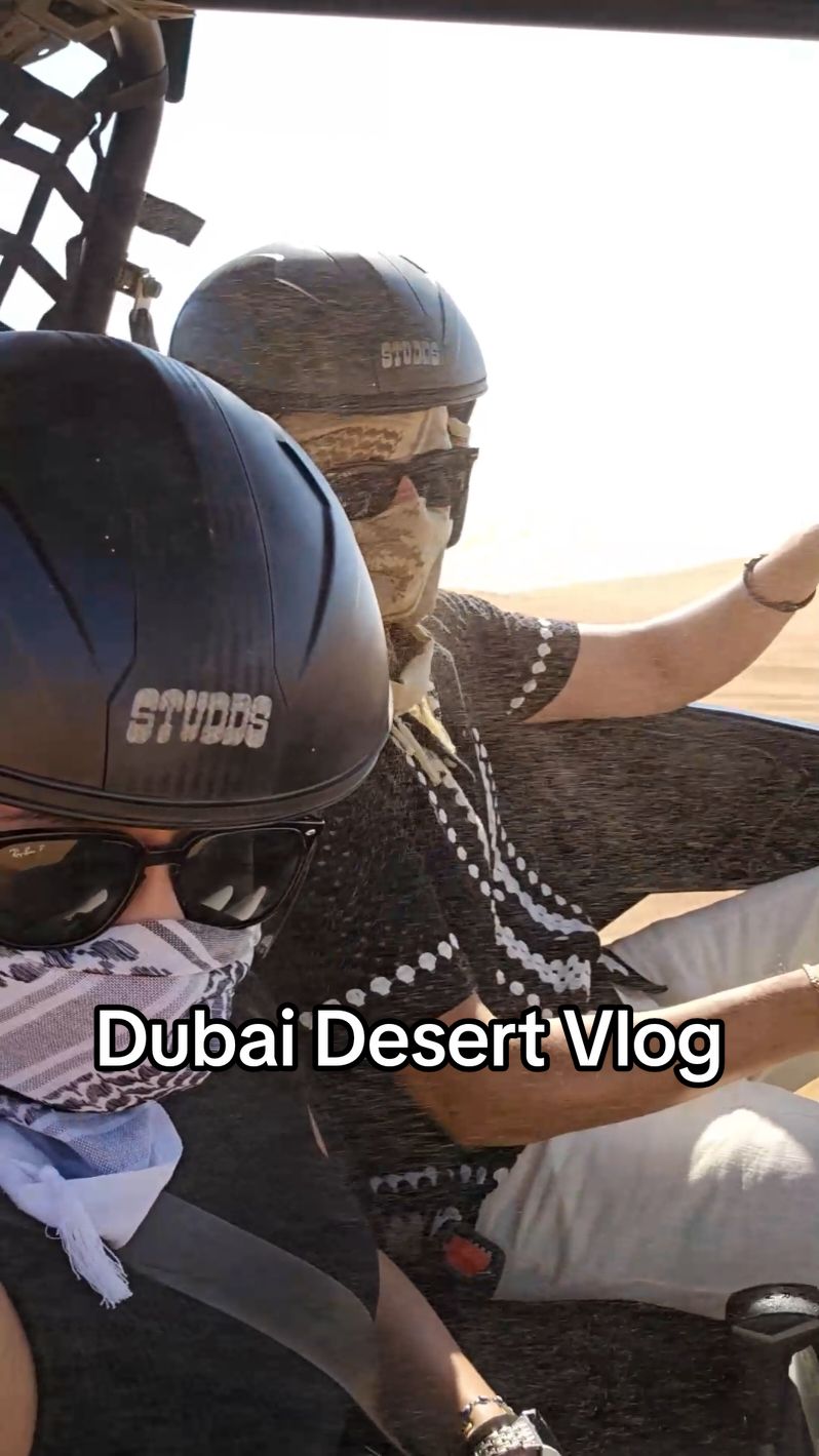 Dubai Desert Safari Vlog 🏜 bring goggles if you go 🥽😂 #dubai #desertsafari #sandboarding #travelvlog 