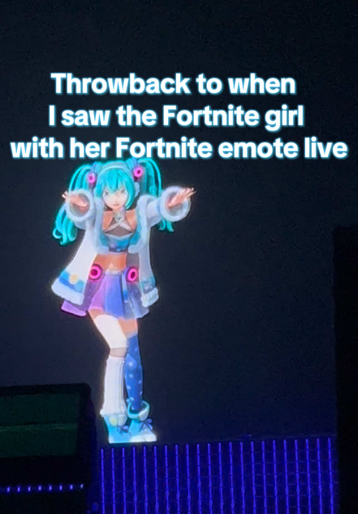 It’s the girl from Fortnite!!!!! • #miku #hatsunemiku #vocaloid #fortnite #初音ミク #ミク #ボーカロイド #ボカロ #mikuexpo #concert 