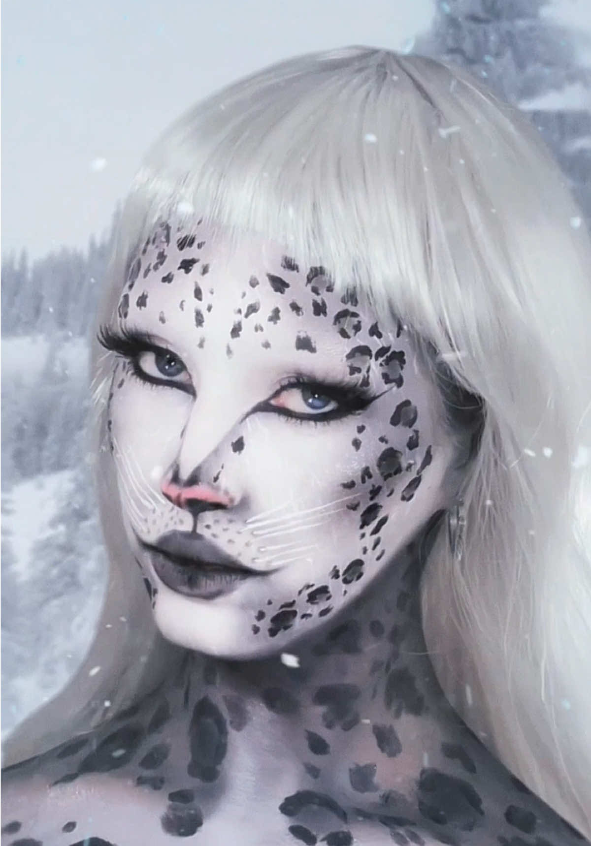 snow leopard makeup ₊˚｡⋆❆