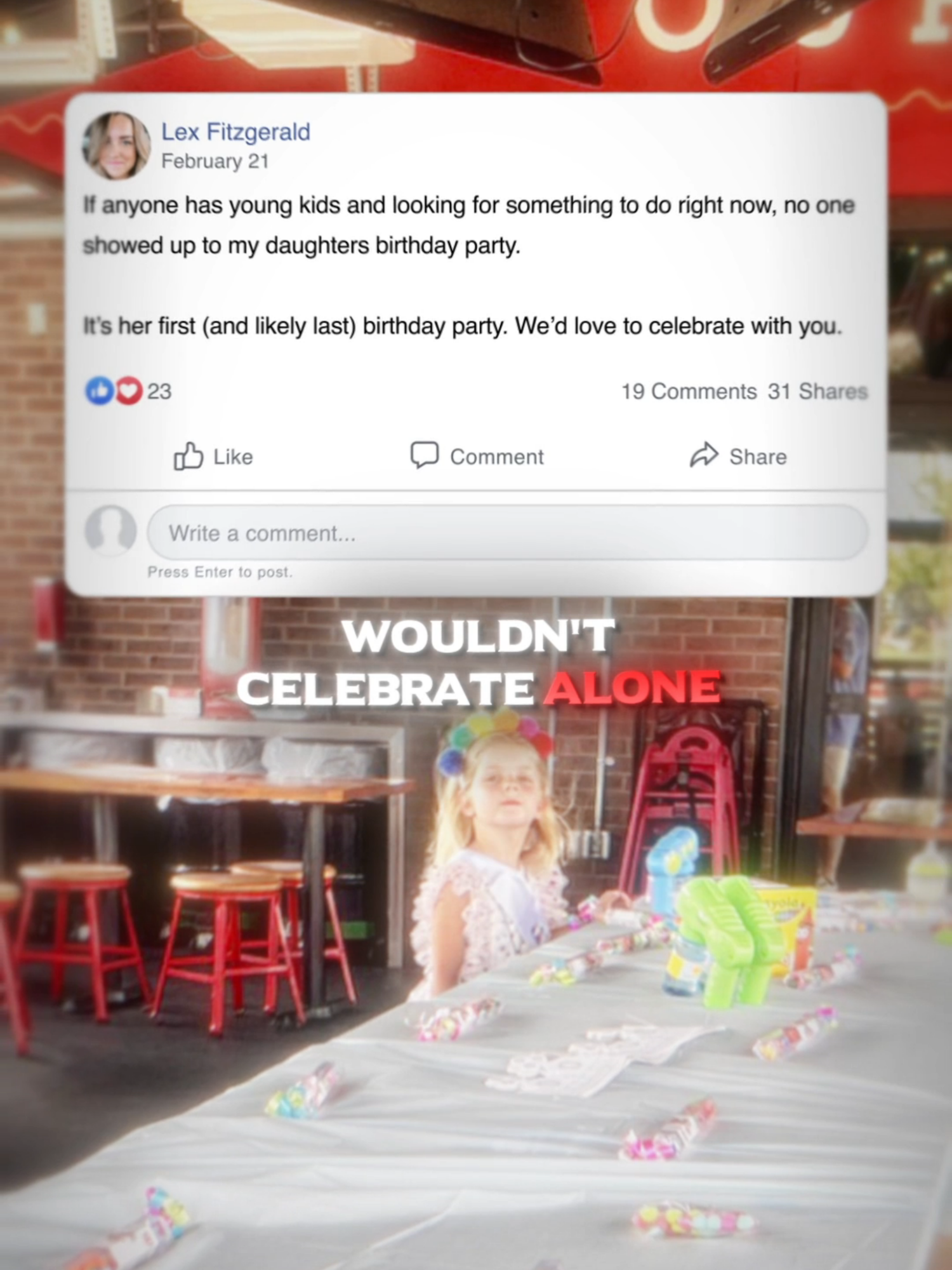 No One Showed Up To Her Birthday Party... Then The Community Did This ❤️👏 #birthday #wholesome #motivation #inspiration