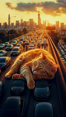 AI-generated video | Don't disturb when the cat sleeps 💤 #cats #cat #animal #ai #viral #teamwork 