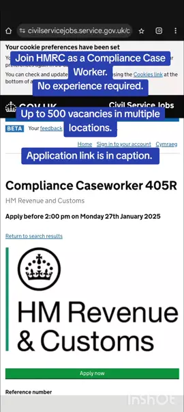 Join HMRC as a Compliance Case Worker. Apply through this link: https://www.civilservicejobs.service.gov.uk/csr/index.cgi?SID=b3duZXJ0eXBlPWZhaXImdXNlcnNlYXJjaGNvbnRleHQ9MTEzNTY2ODgzJm93bmVyPTUwNzAwMDAmc2VhcmNocGFnZT0xJnNlYXJjaHNvcnQ9c2NvcmUmcGFnZWNsYXNzPUpvYnMmcGFnZWFjdGlvbj12aWV3dmFjYnlqb2JsaXN0JmpvYmxpc3Rfdmlld192YWM9MTkzNTcxNCZyZXFzaWc9MTczNzA1MTQzMy1mOWM1NjYzYjc2MzE5ZjgzYTUxMmQyOGZjOTVjYzVkMjdlNWE0ZTU4 #thriveuk #ukjobs #ukjobseekers 