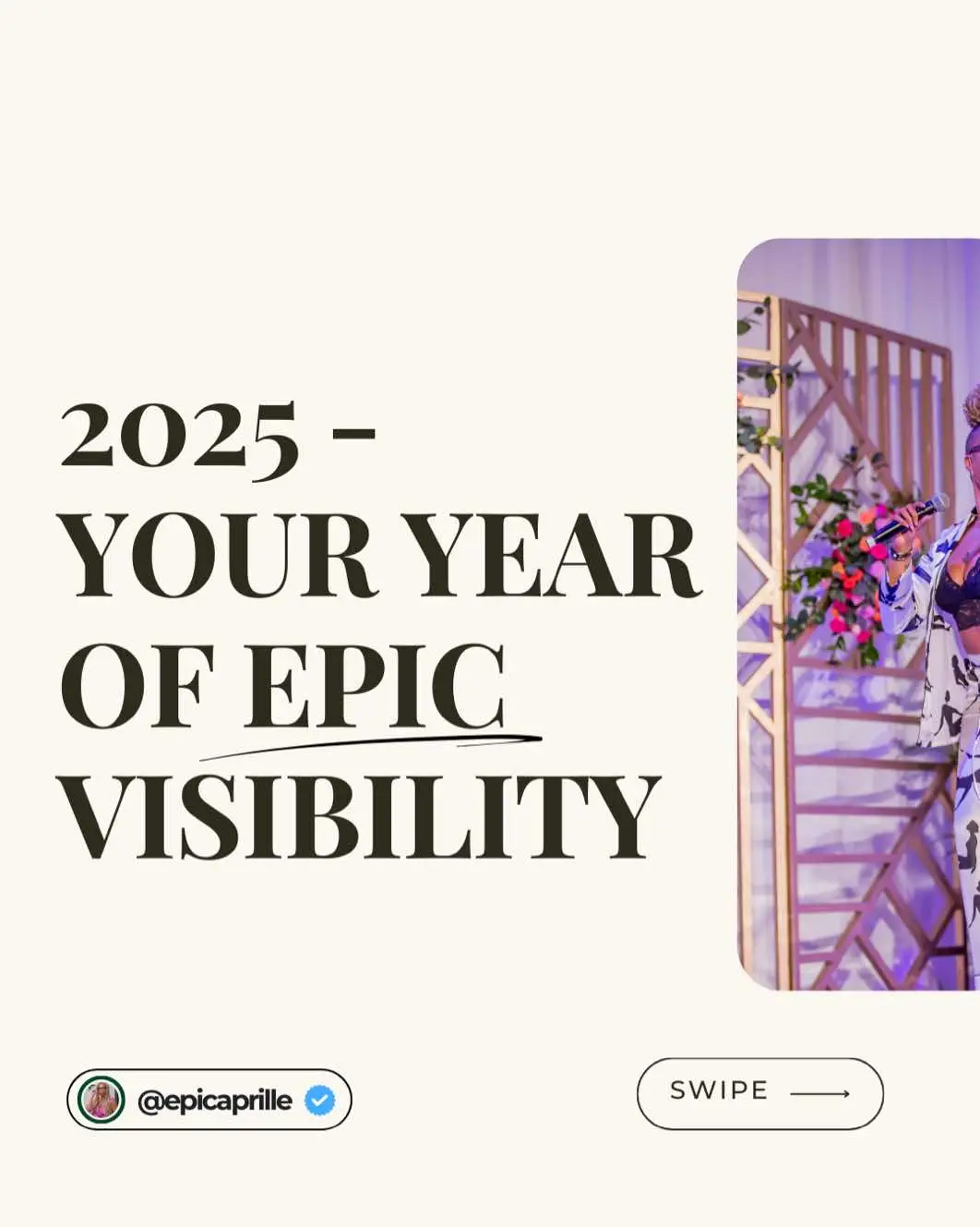 This year will be different. You’ve been showing up, grinding, doing all the things. So why does it still feel like your message isn't landing the way it should? Like, you should be a much bigger brand? It’s time to switch it up. At my conference, EPIC, we’re helping women entrepreneur GO BIGGER, here's how:  💡 Clear, actionable steps to elevate your VISIBILITY without running yourself raggedy. 🔥 Content marketing tactics that work on ANY platform.  ⚡ Practice stations to work on your marketing skills in real time. And let’s not forget the vibe. The energy in the room? Unmatched. Think: electric connections and powerful conversations with women who care about the success of their business. 📆 May 2nd–3rd in OKC. Your breakthrough is waiting.