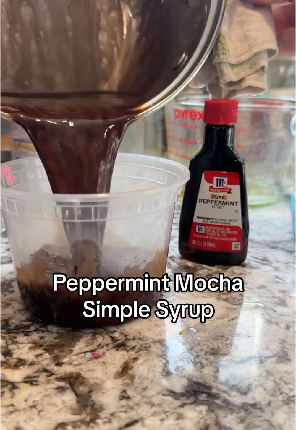 Peppermint Mocha Simple Syrup  1 cup filtered water 1 cup white sugar 2 tbsp cocoa powder 2 tsp peppermint extract Purchase Simple Syrups From Scratch at the link in my bio on my website shop: https://livingplanetfriendly.com/product/simple-syrups-from-scratch/ #SimpleSyrup #SimpleSyrupsFromScratch #FromScratch #Recipes #SimpleSyrups #CoffeeSyrups #LowWaste #Sustainable #Sustainability #Ecofriendly #Recipe  #PeppermintMochaSimpleSyrup