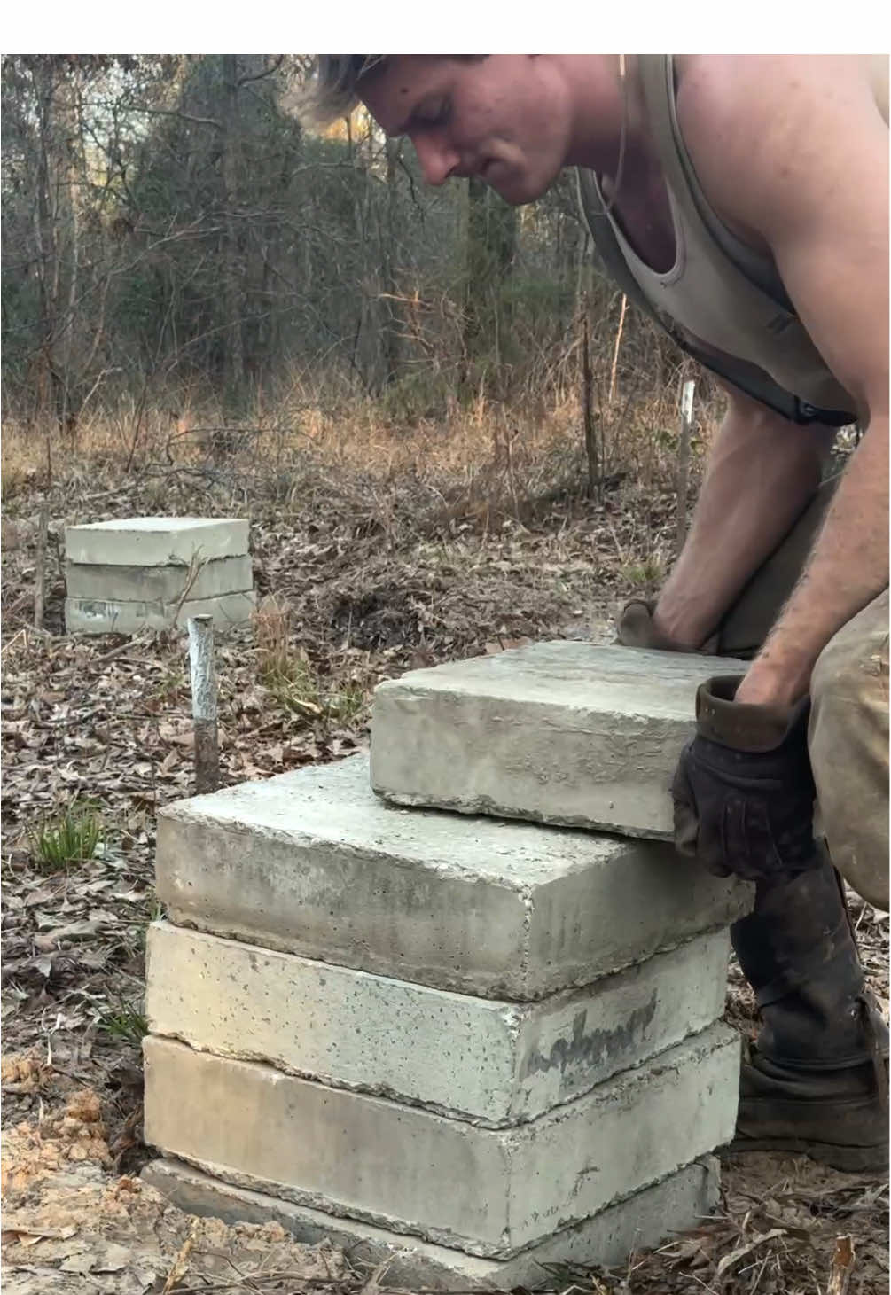 Building a Log Cabin by Hand Part 3! We use water to level out the foundation blocks so we can have a solid, stout foundation! Next we will split the logs and lay them on the foundation! #logcabin #cabin #cabinlife #rdr2 #bushcraft #handtools #countrytactical #survival #Outdoors 