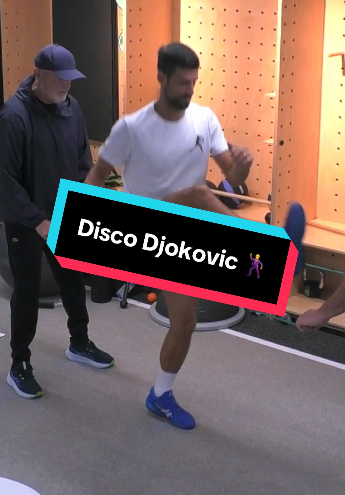 Djokovic warm-up…but make it disco 🕺 #ausopen #tennis #djokovic 